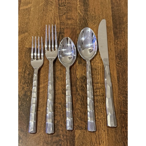 Cambridge Dry Goods Other - Cambridge KENILWORTH Stainless 5 Pc Set Brutalist MCM Hammered Handles